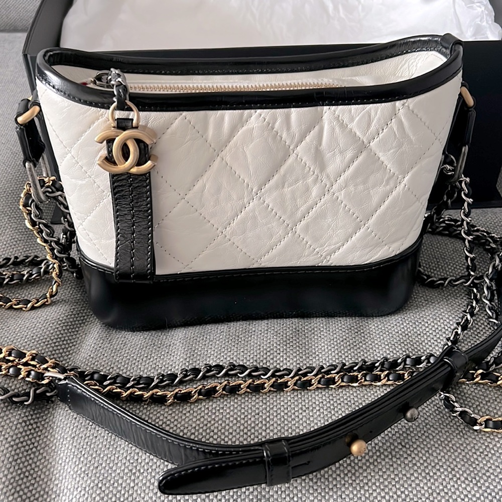 Chanel Gabriel Small handbag, white/black